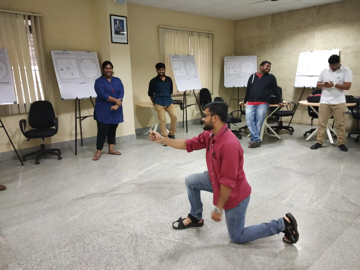Students participating in a theatre learning activity